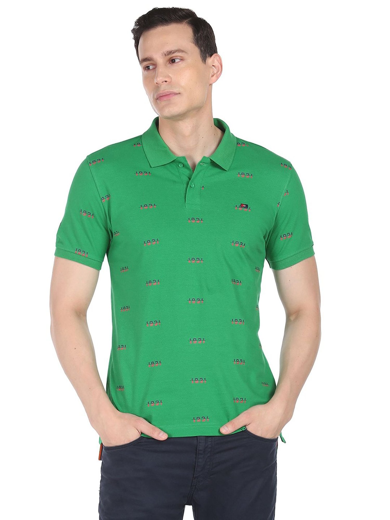 AD by Arvind Green Polo T-Shirt