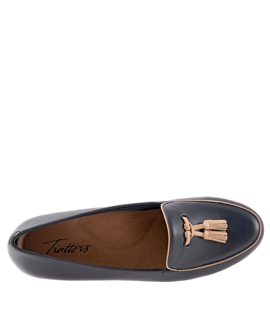 Trotters Mary Leather Tassel Block Heel Loafers