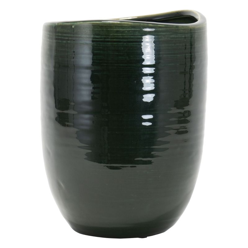 Small Green Modern Glazed Ceramic Planter Pot - Foreside Home & Garden