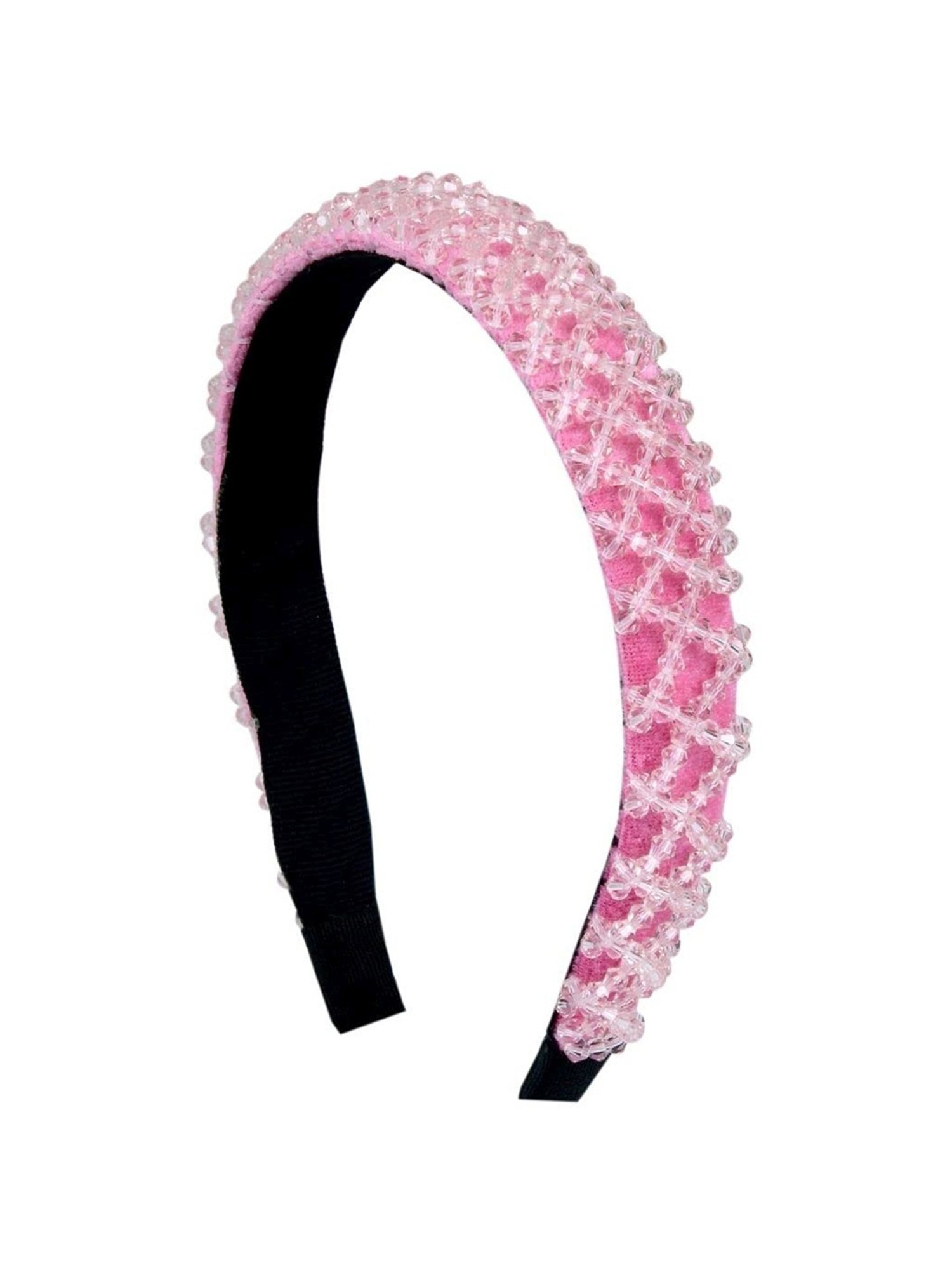 OOMPH Pink Crystal Studded Party Thick Hair Band