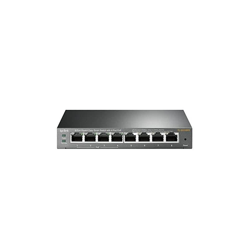 TL-SG108PE | 8 Port Gigabit PoE Switch | Easy Smart Managed | 4 PoE+ Ports @64W | Plug & Play | Sturdy Metal w/ Shielded Ports | Fanless | QoS, Vlan, IGMP & LAG | Limited Lifetime Protection