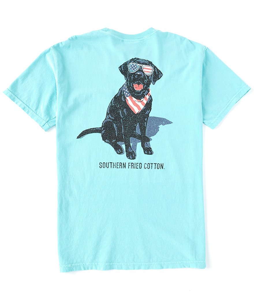Southern Fried Cotton Men's USA Black Lab Short-Sleeve Pocket Graphic Tee