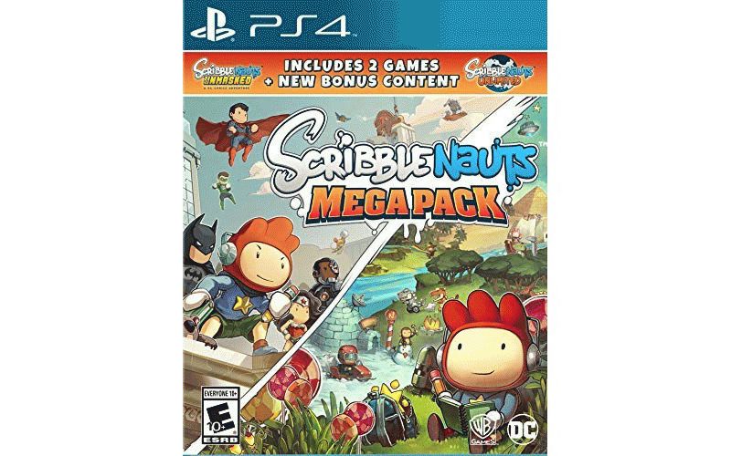 Scribblenauts Mega Pack PS4 - For PlayStation 4 - Puzzle Adventure Game - Rated E10+ - Includes 2 games & Bonus Content