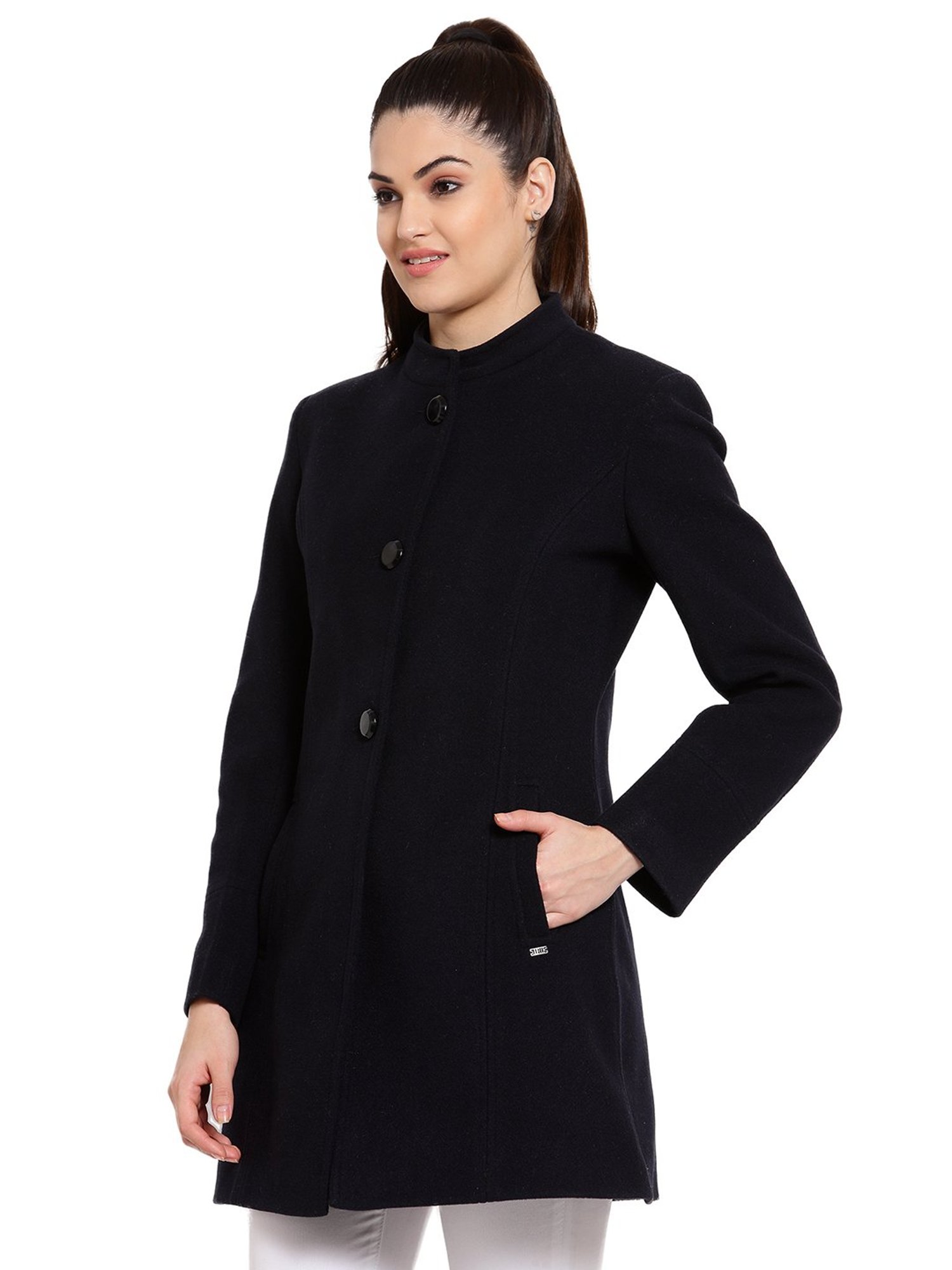 Juelle Navy Full Sleeves Coat