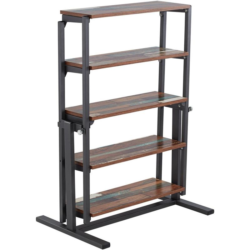 55 Downing Street Distressed Walnut Convertible Bookshelf Dining Table