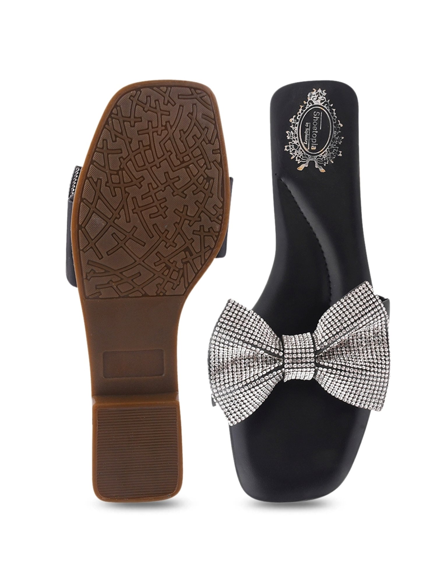 Shoetopia Women's Black Casual Sandals