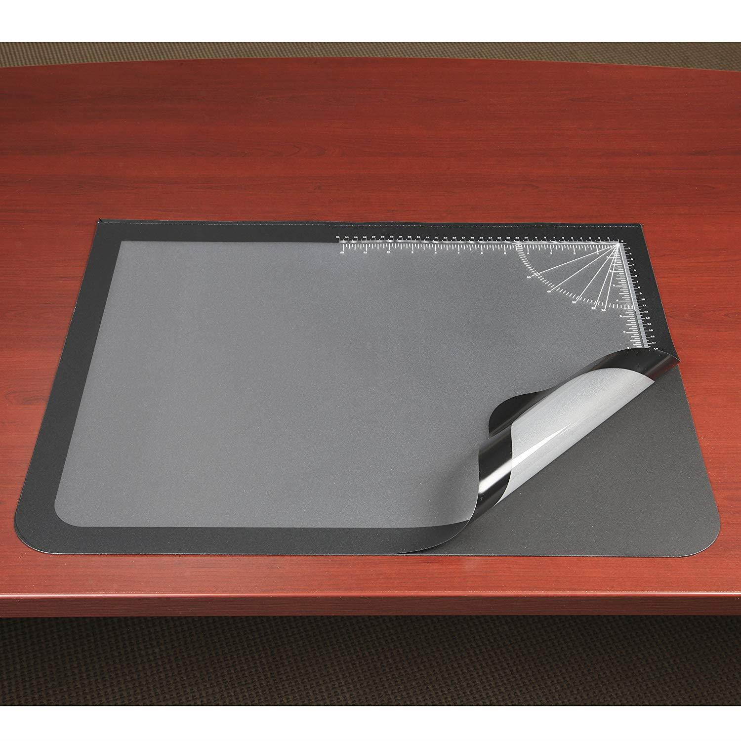 Artistic 19" x 24" Logo Pad Lift-top Desk Pad, Black/Clear