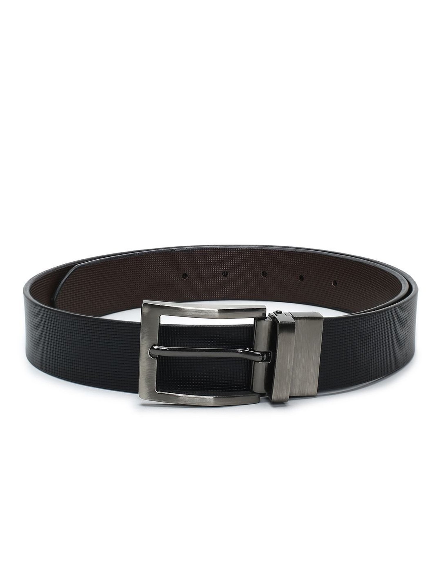 Crusset Black Leather Formal Belt for Men