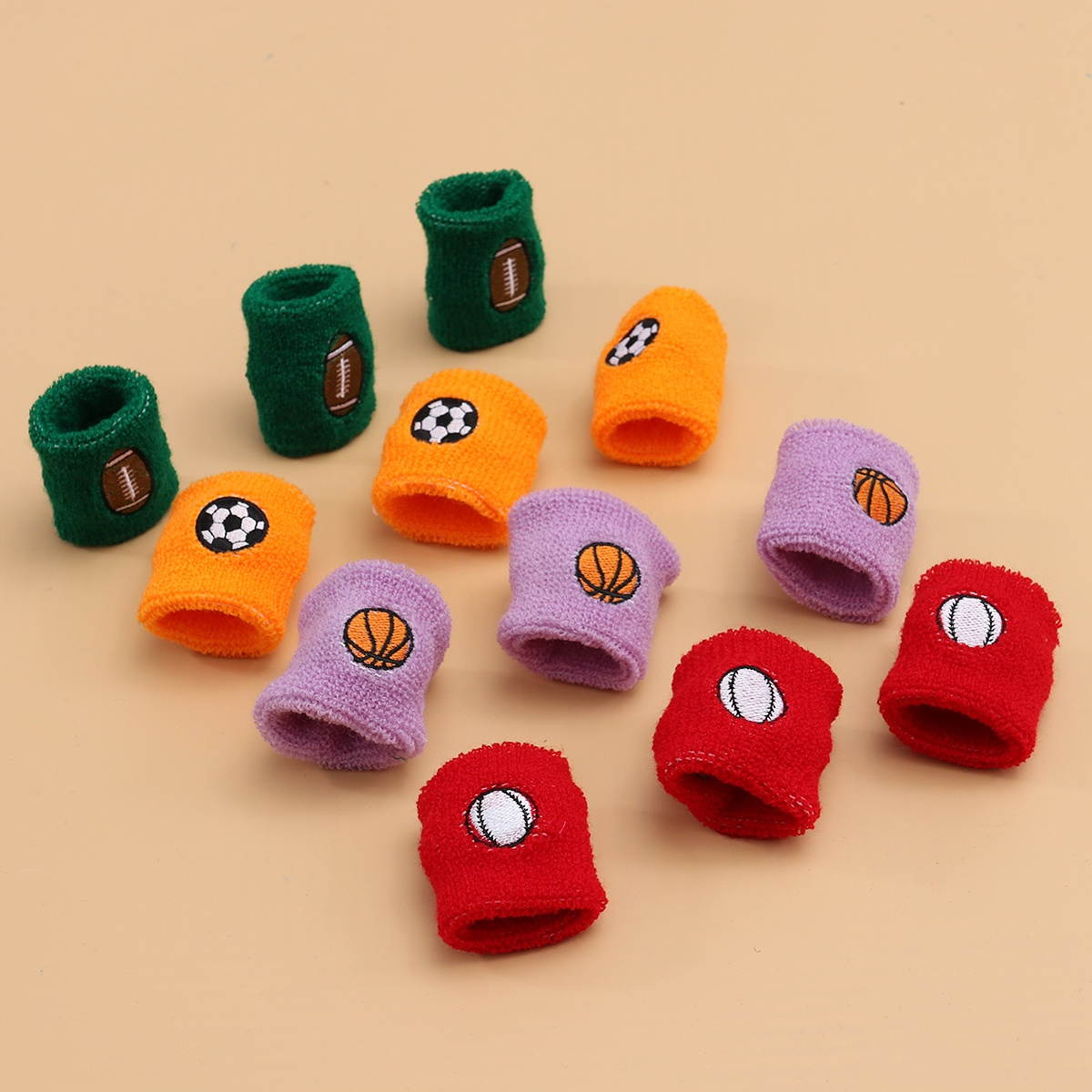 12PC Sports Wristband Sweaty Towel Running Basketball Wrist Guard Stretchy Sponge Bands for Kids (Random Color)