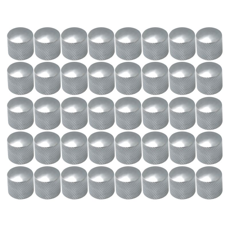 BQLZR Chrome Guitar Metal Dome Tone Control Knob Plastic Insert Set of 40