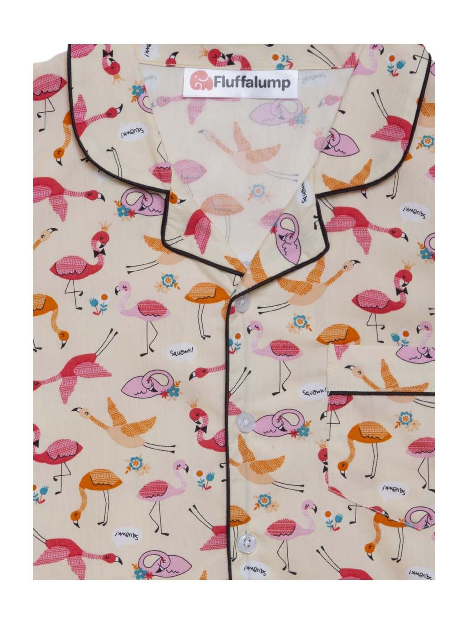 Fluffalump Boys Multicolor Cotton Printed Nightwear Top & Pants Set