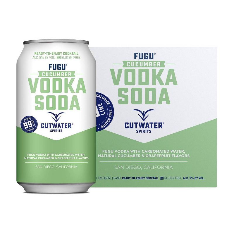 Cutwater Fugu Cucumber Vodka Soda Cocktail - 4pk/12 fl oz Cans