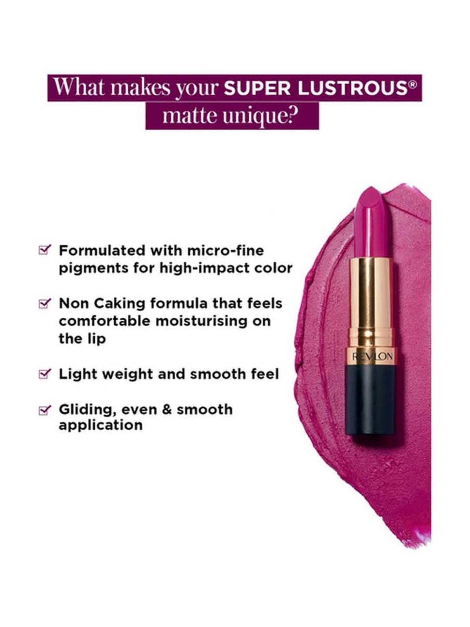 Revlon Super Lustrous Lipstick Bold Matte Showy Red - 4.2 gm