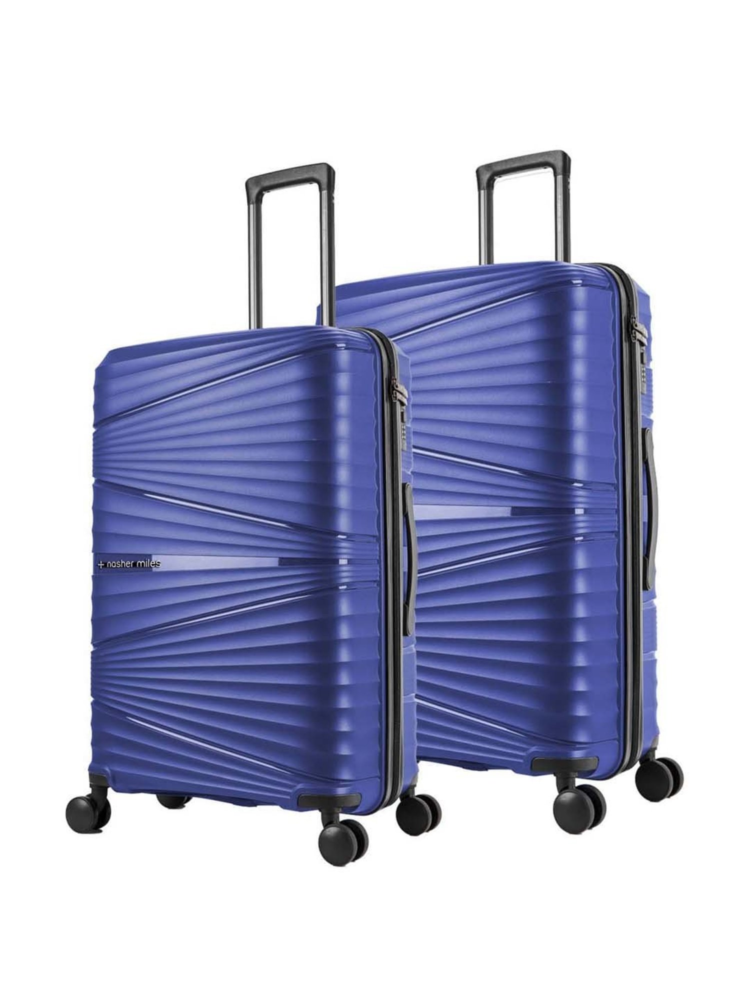 Nasher Miles Mumbai Hard-Sided Polypropylene Luggage Set of 2 Navy Blue Trolley Bags (65 & 75 cm)