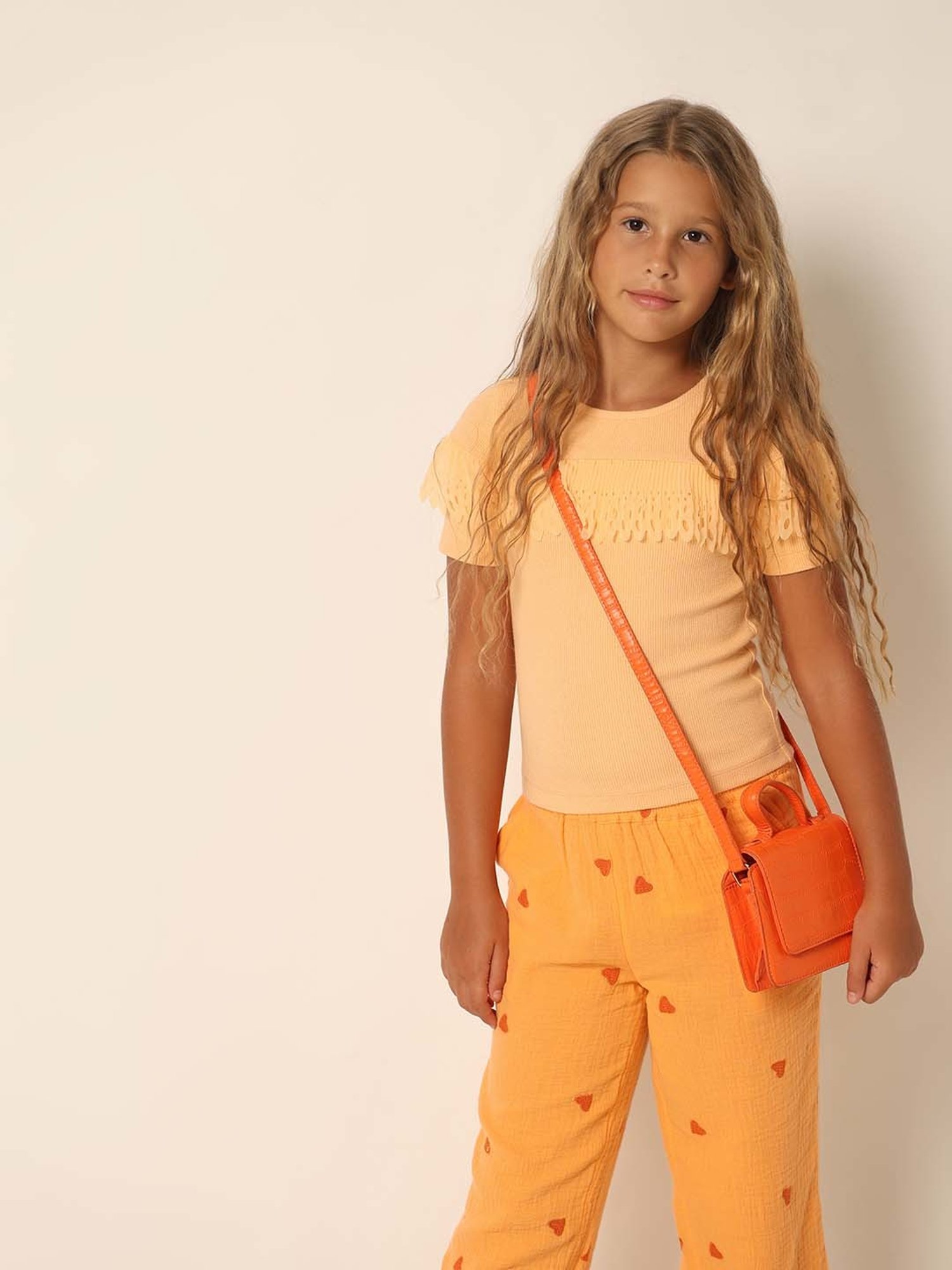 VERO MODA GIRL Orange Cotton Applique Top