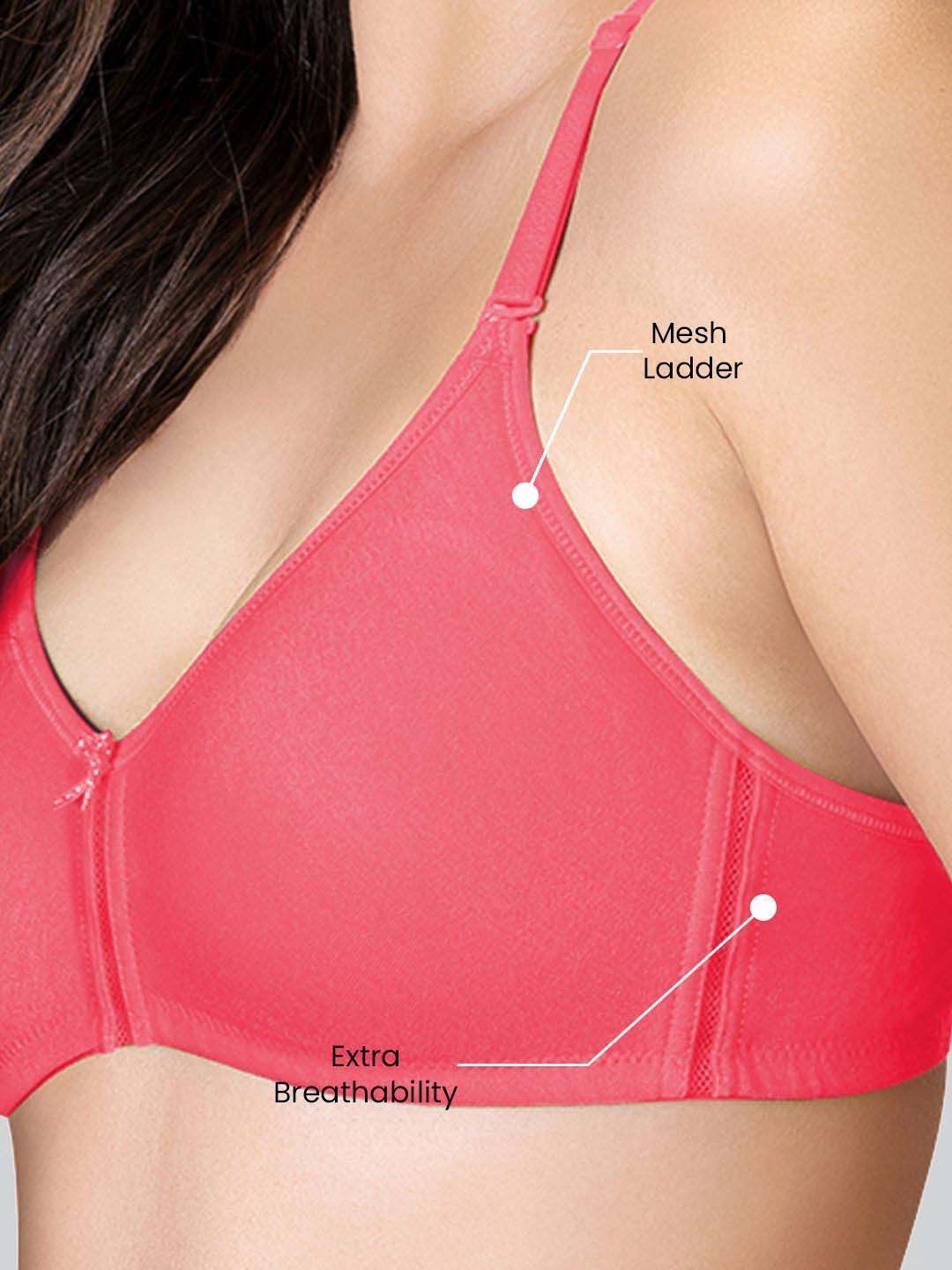 Lyra Peach Cotton T-Shirt Bra