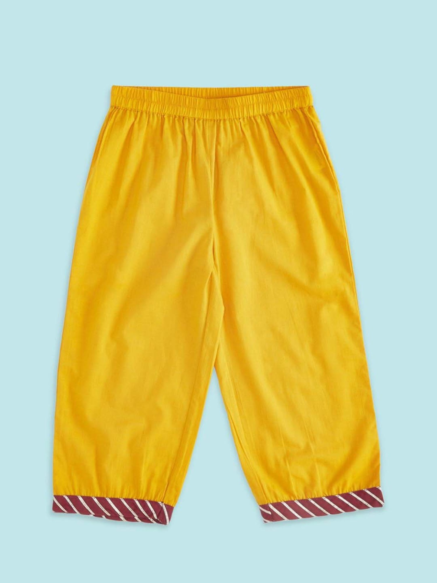 Akkriti by Pantaloons Kids Red & Yellow Cotton Floral Print Kurta Set