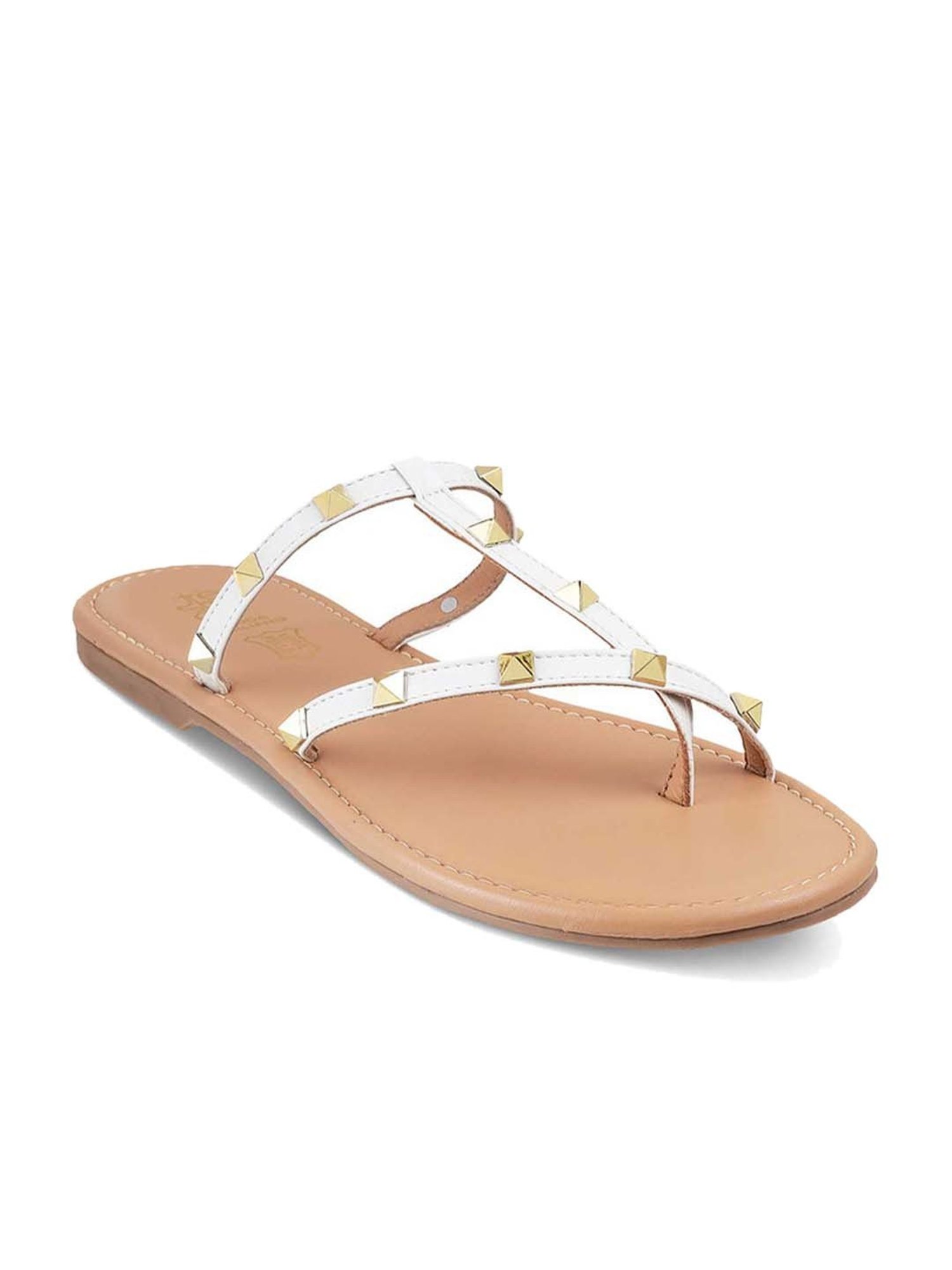 Tresmode Women's White Toe Ring Sandals