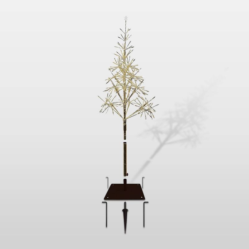 5ft Alpine Festive Golden Artificial Christmas Tree with Warm White LED Lights