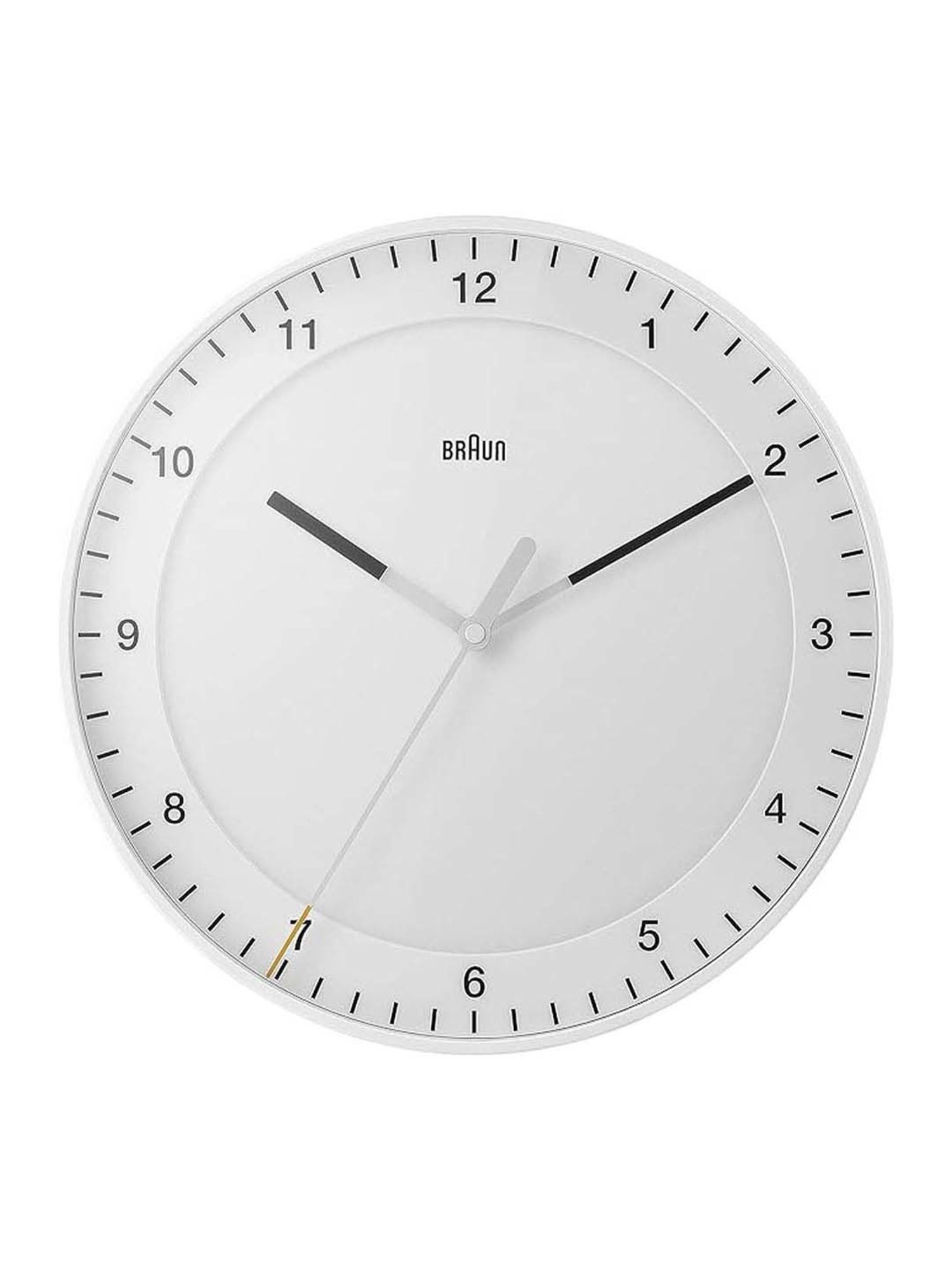 Braun White Classic Large Analog Wall Clock With Silent Sweep Movement