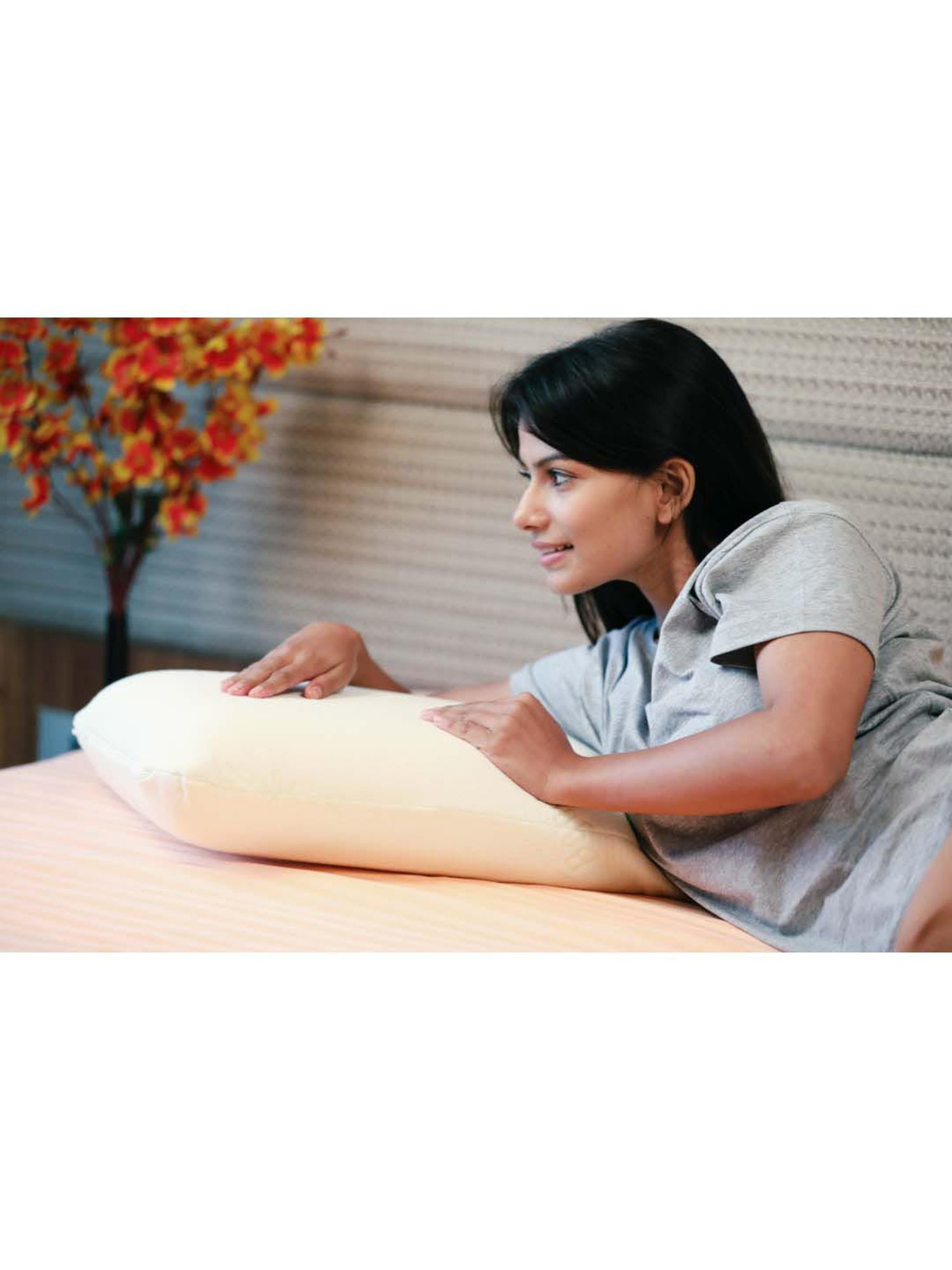 The White Willow White Regular Pillow with Cover - Set of 1