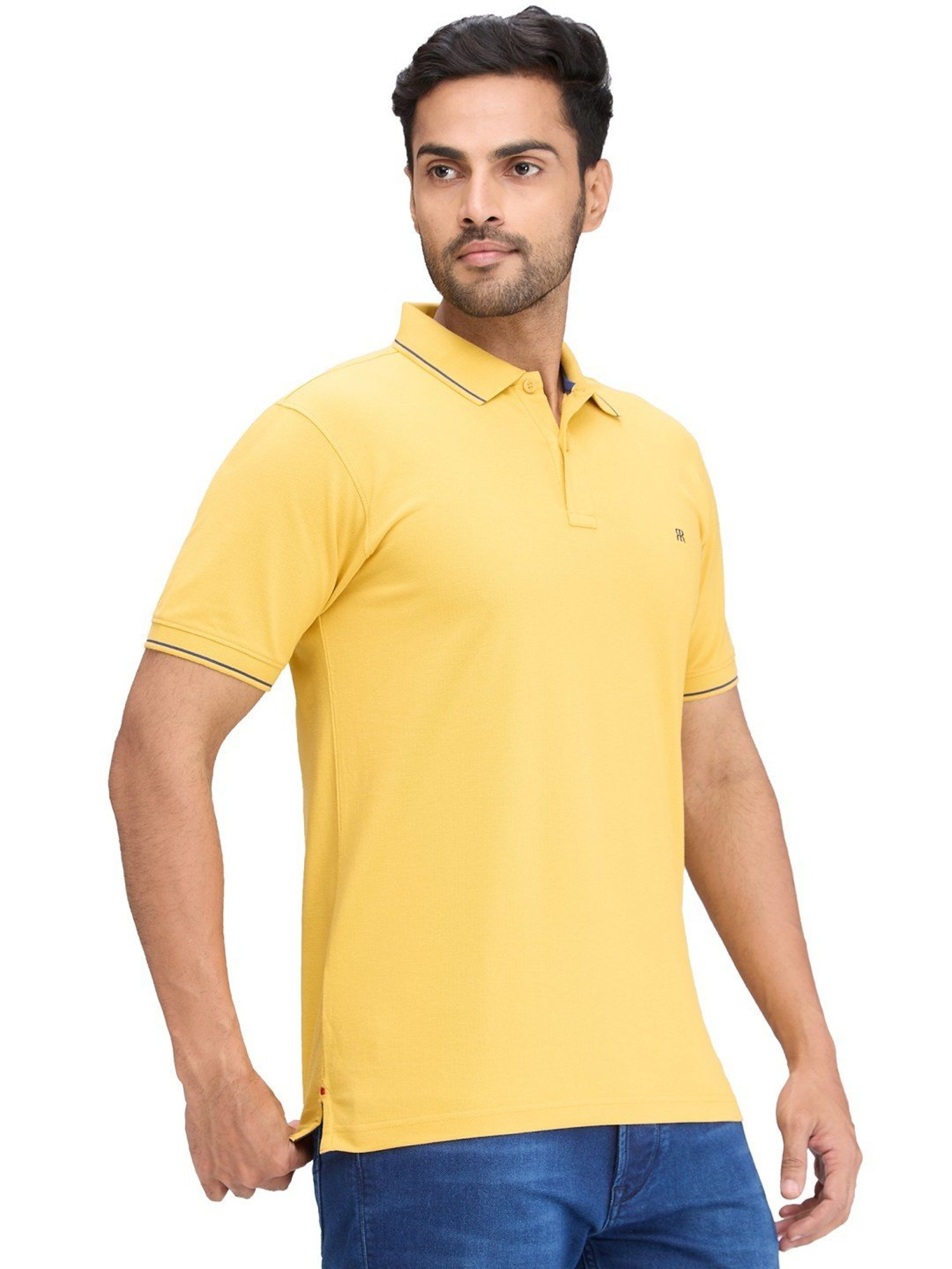 Raymond Yellow Slim Fit Polo T-Shirt