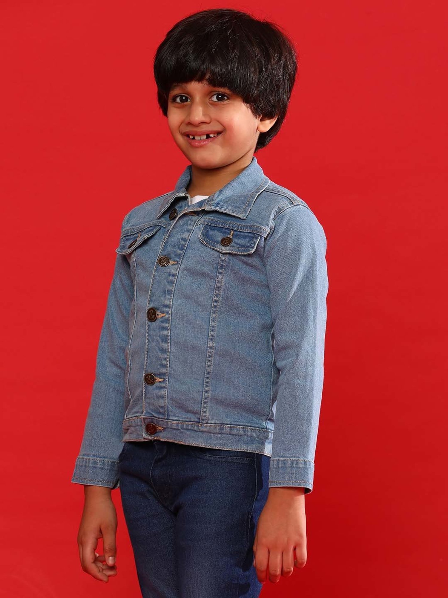 Tales & Stories Kids Blue Regular Fit Full Sleeves Jacket