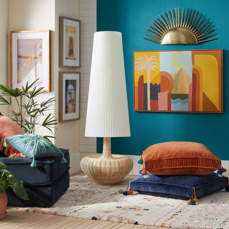 Rattan Floor Lamp (Includes Light Bulb) Brown - Opalhouse™ designed with Jungalow™