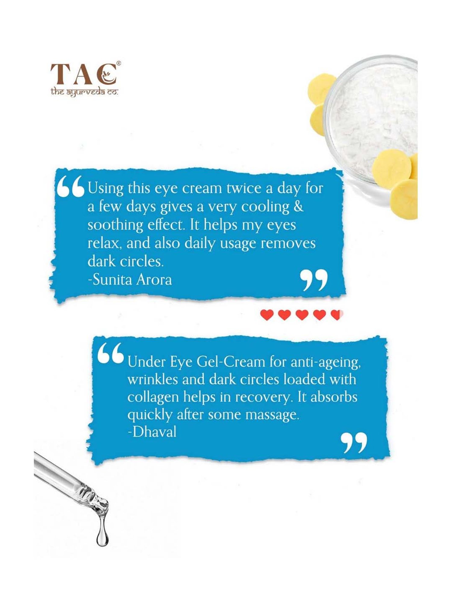 TAC - The Ayurveda Co. Collagen Boosting Under Eye Gel Creme - 30 gm