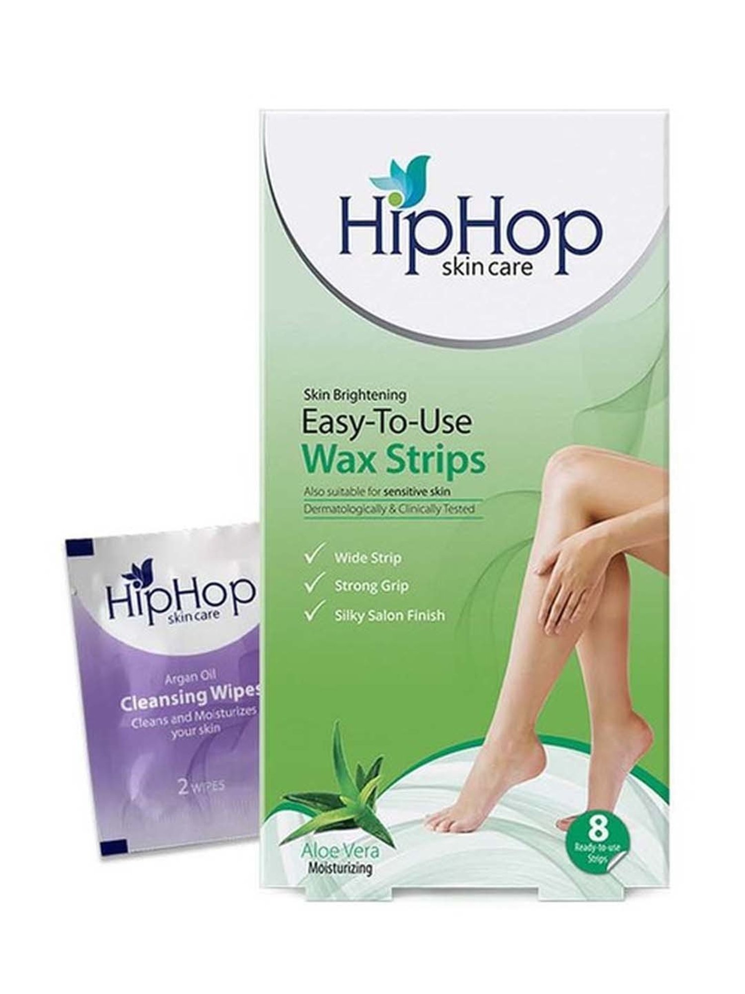 HipHop Skincare Body Wax Strips with Argan Oil & Aloe Vera - 8 Strips