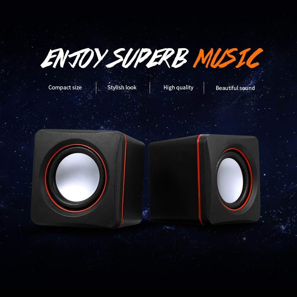 Music Speaker Desktop Speaker Mini Music Speaker with 3.5mm Jack for Laptop/MP3/Smartphones