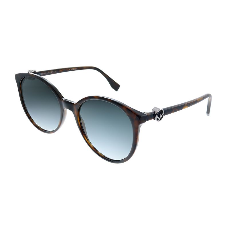 Fendi  086 9O Womens Round Sunglasses Havana 56mm