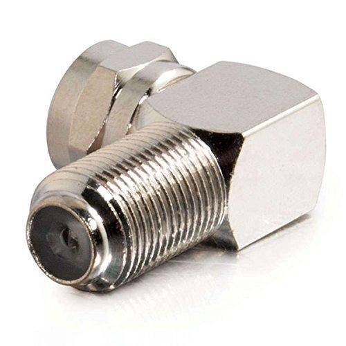 Cables to Go 40669 Right Angle F-type Adapter (Silver), 10 pk