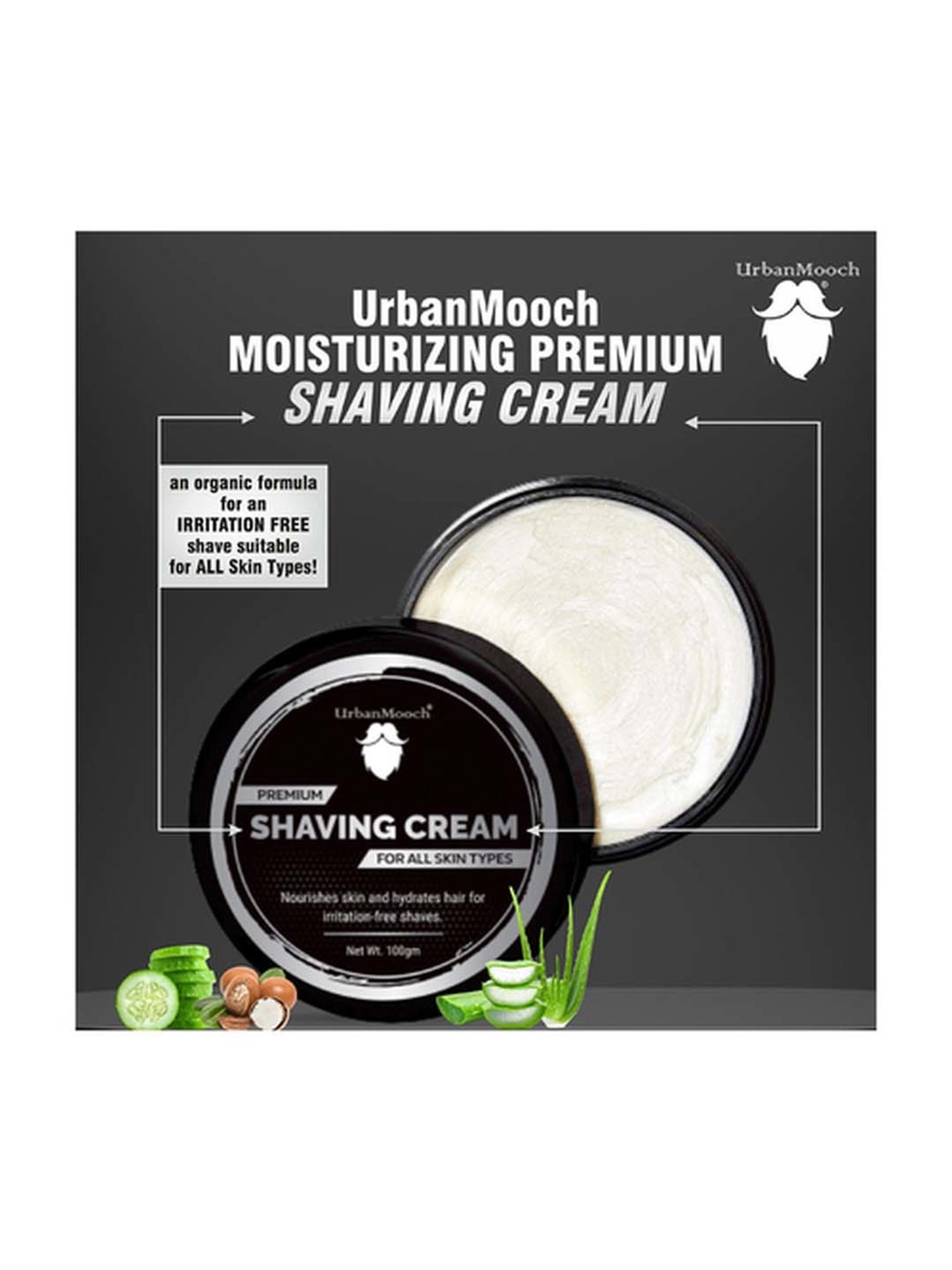 UrbanMooch White Men Smooth Shaving Cream - 100 gm