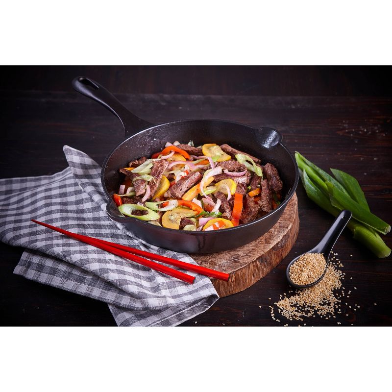 Victoria Seasoned 10" Cast Iron Skillet with Double Loop Handles