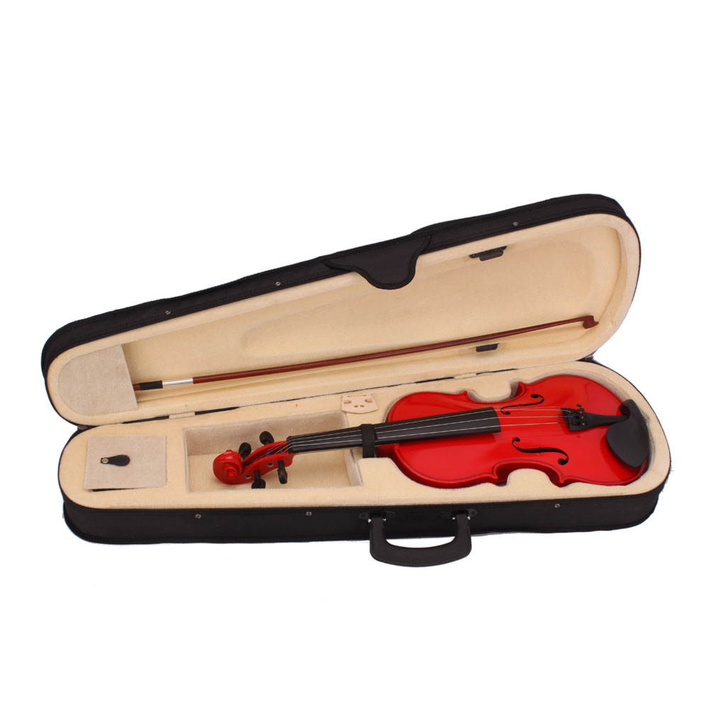 Hot Sale 4/4 Red Student Beginner  Children Acoustic Violin + Case+ Bow + Rosin