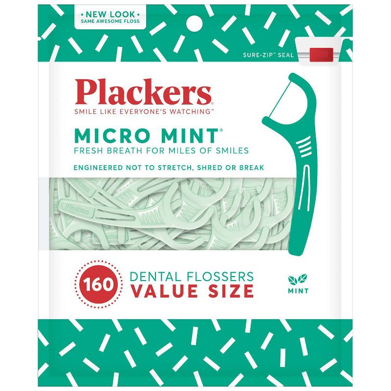 Plackers Micro Mint Flosser - 160ct/4pk