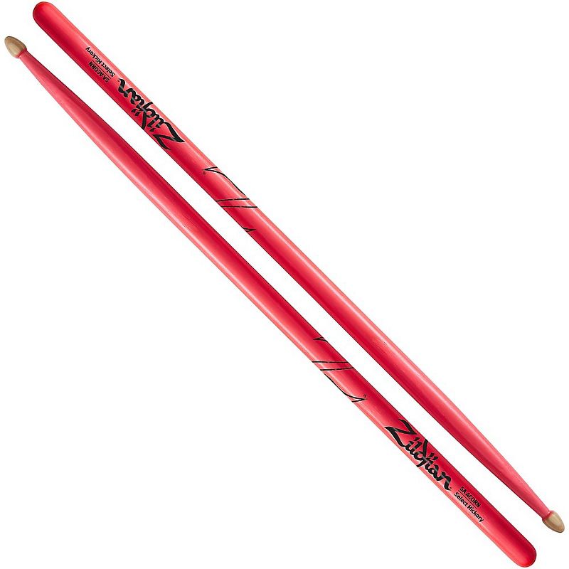 Zildjian Acorn Tip Neon Pink Drumsticks 5A Wood Tip