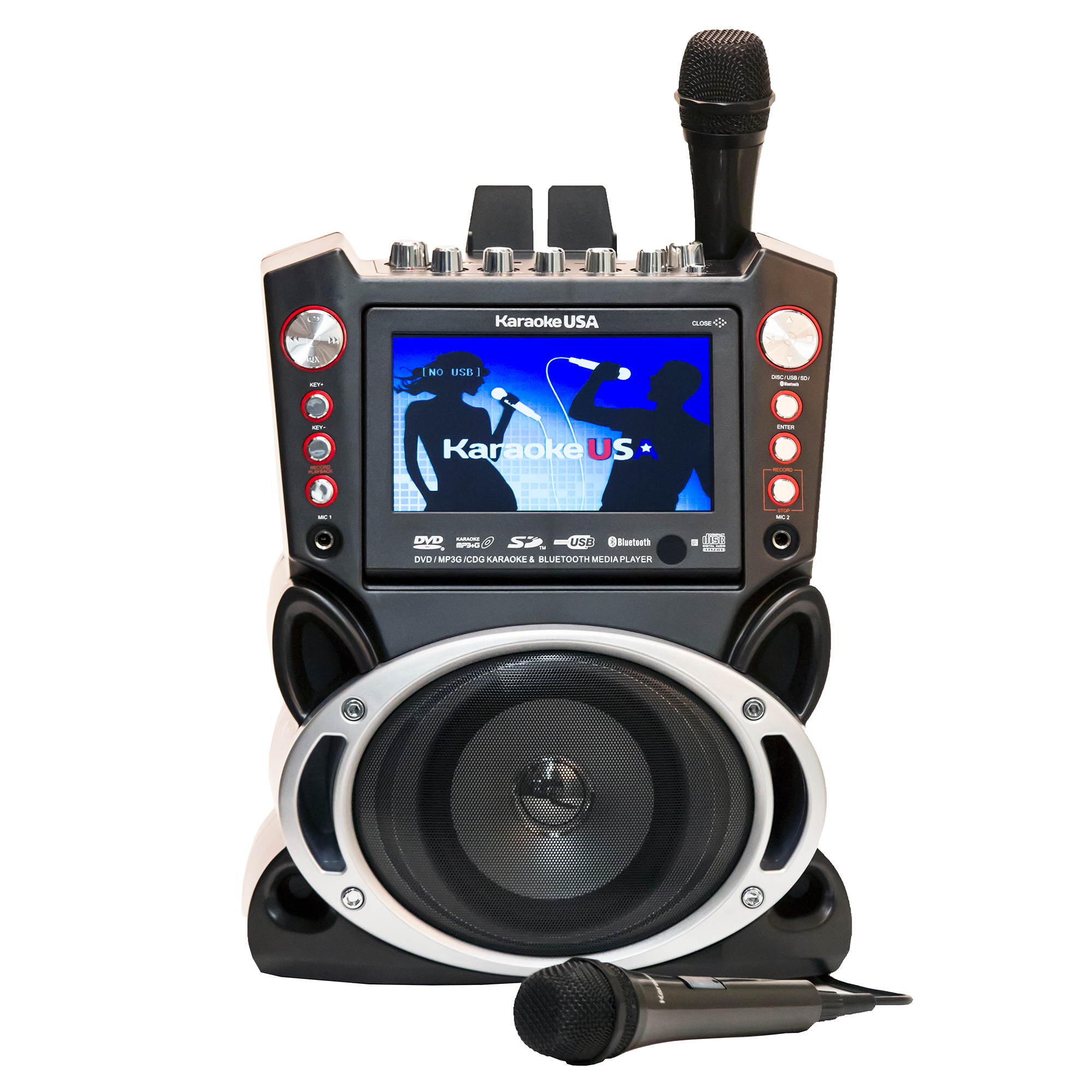 Karaoke USA All-in-One DVD/CDG/MP3G/Bluetooth/Media Player Karaoke System