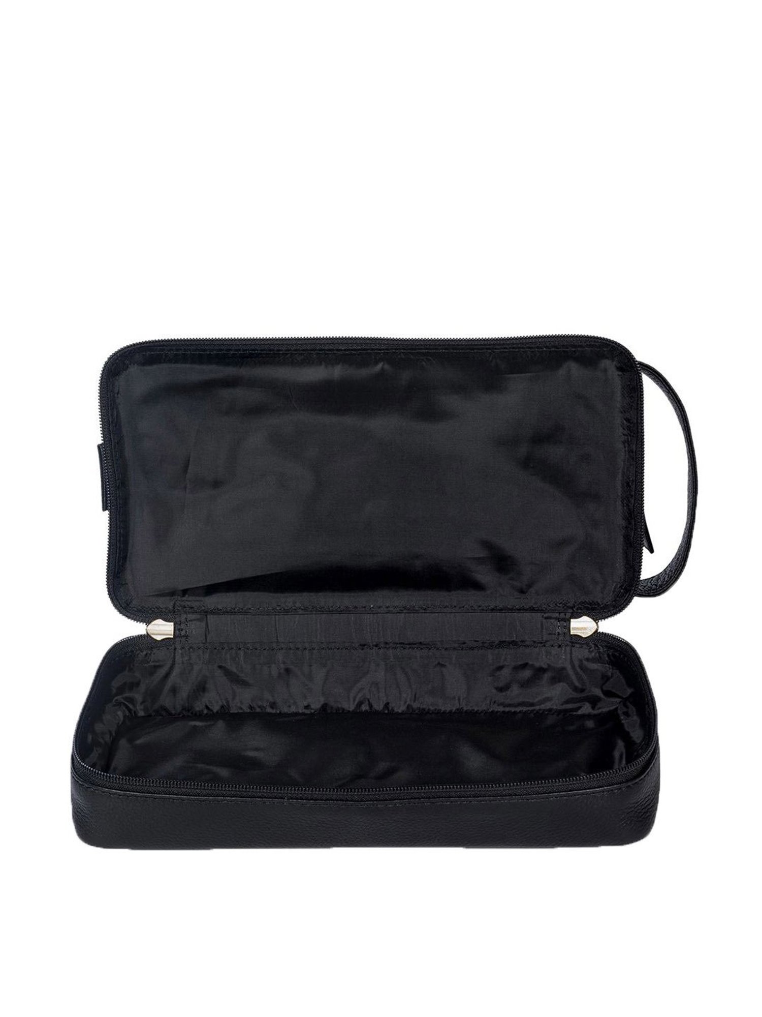 Mai Soli Khaki & Black Leather Toiletry Pouch