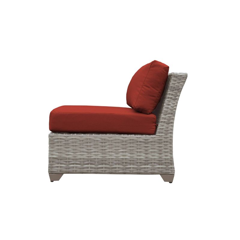 Nolin 7pc Sectional Weathered Brown Frame Sunbrella Spectrum Denim Fabric - La-Z-Boy