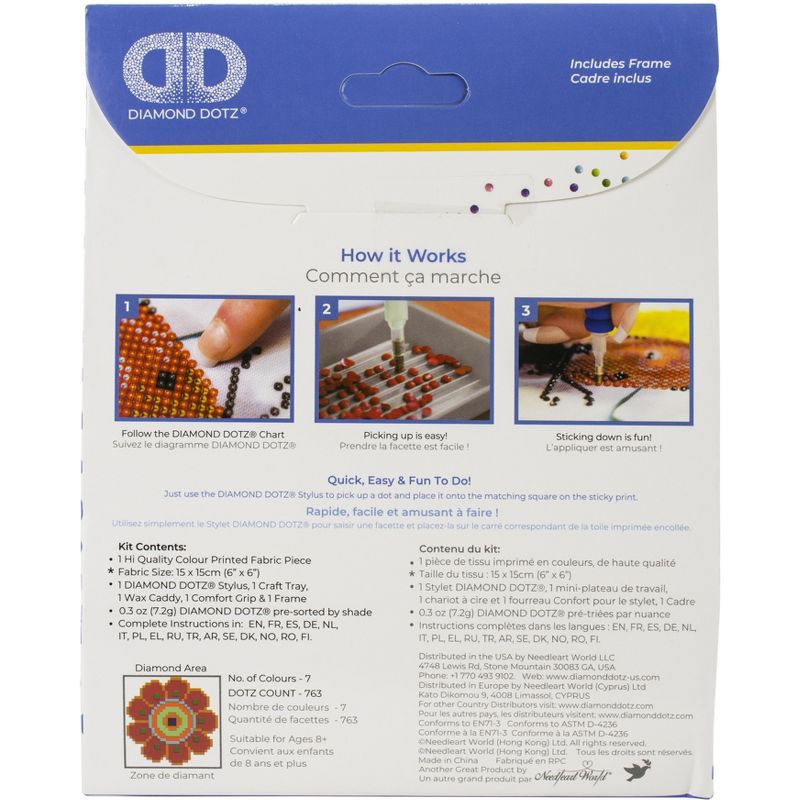 Diamond Dotz Diamond Embroidery Facet Art Kit 4"X4"-Flower Power W/Frame