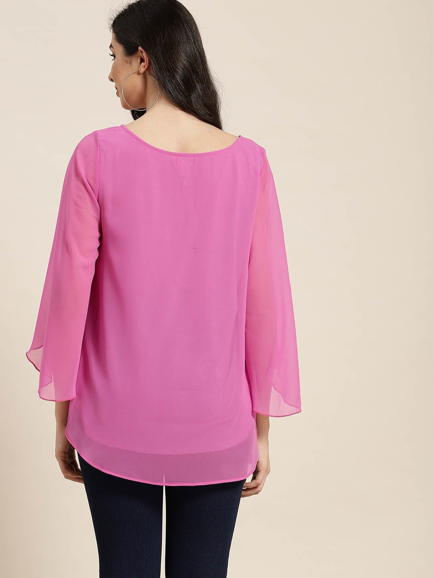 Qurvii Mauve Regular Fit Top