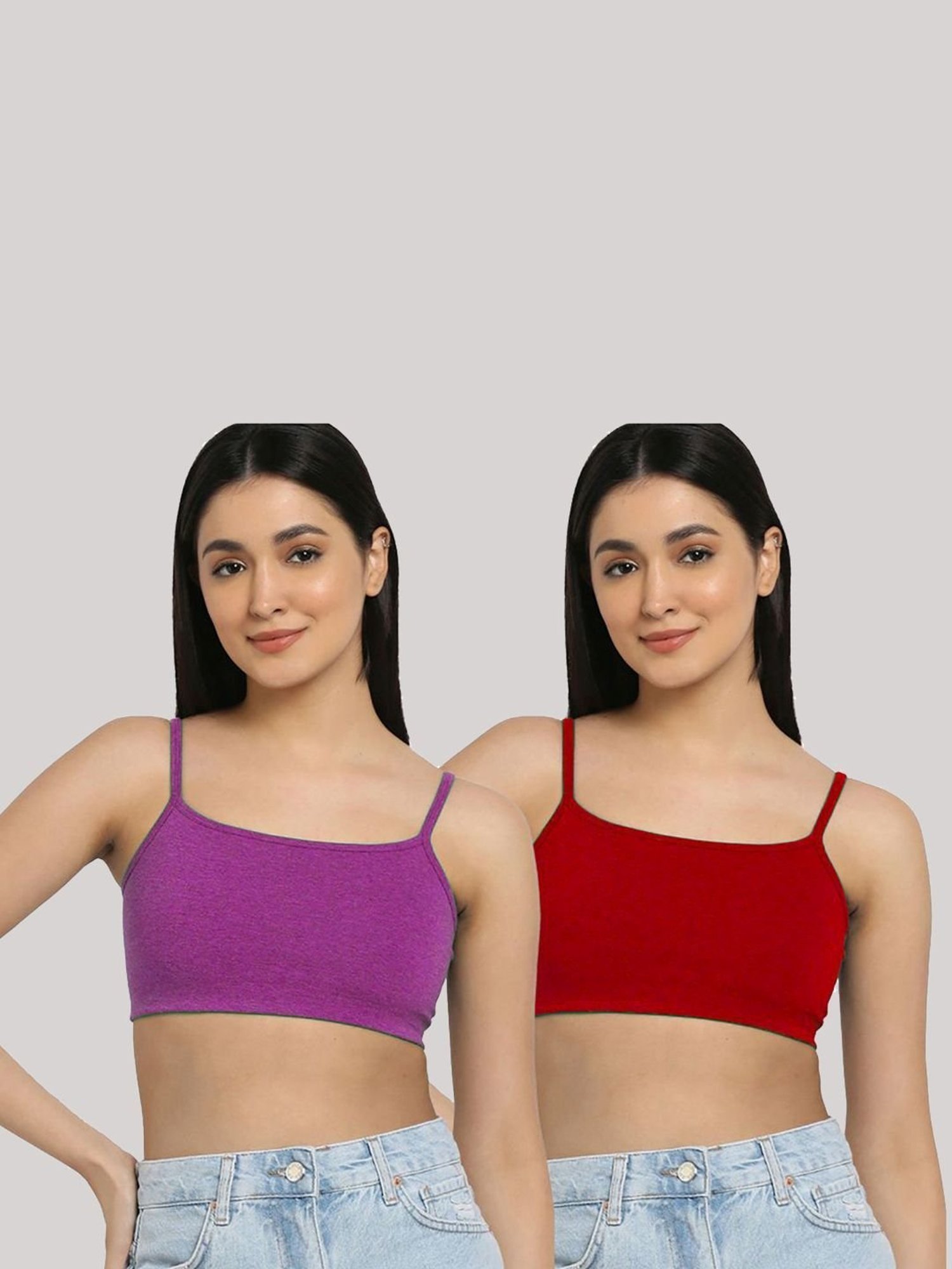 Tweens Peach & Green Non Padded Bra (Pack Of 2)