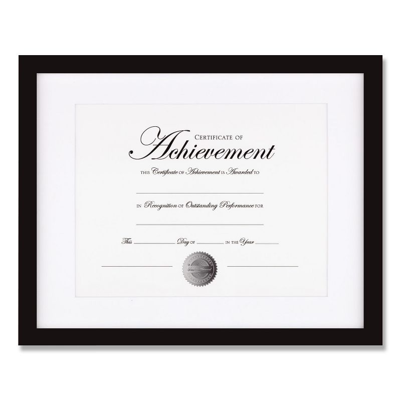 DAX Wood Gallery Frame with Beveled Mat, 11 x 14, Black NDWG1114BT