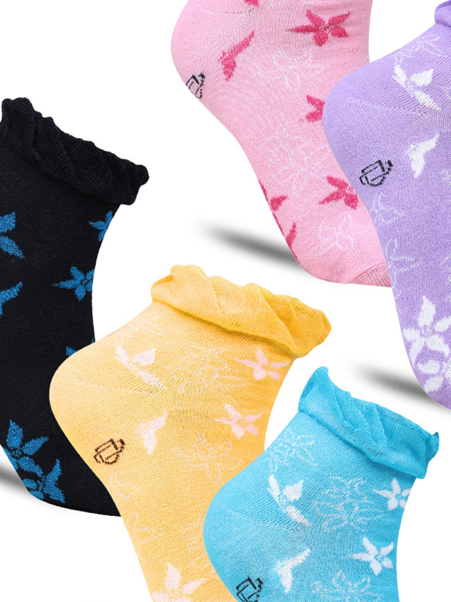 Dollar Multicolor Cotton Printed Socks (Pack Of 5)