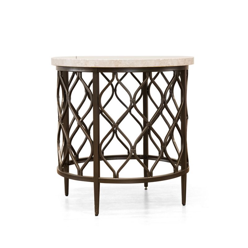 Roland End Table Faux Marble and Metal - Steve Silver