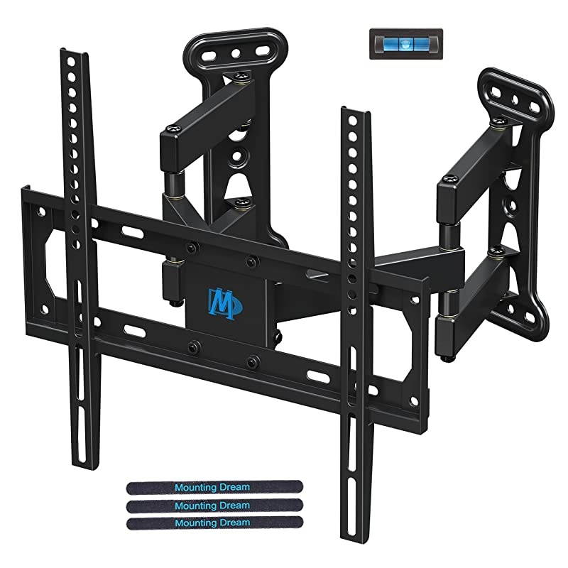 Full Motion Corner TV Wall Mount Bracket for Most 2650 Inch LED LCD OLED Flat Panel Screen TV Mount with Swivel Articulating Arms up to VESA 400x400mm and 99 LBS with Tilting MD2501