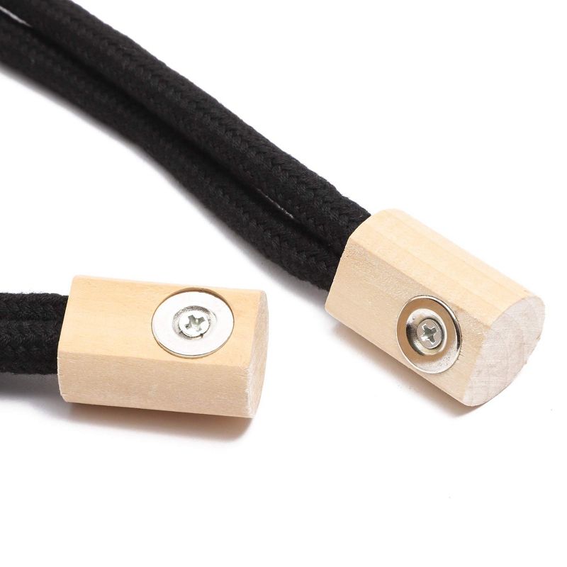 Juvale Magnetic Curtain Tiebacks, Window Treatment Rope Ties (Black, 4 Pack)