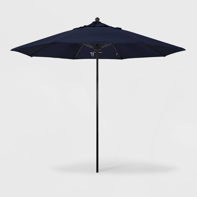 9' Oceanside Push Lift Patio Umbrella with Fiberglass Pole - Pacifica Navy - California Umbrella